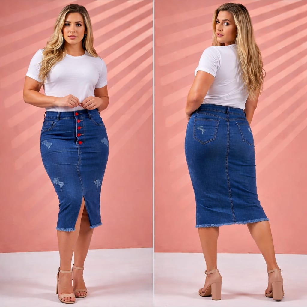 0634335150c7495150799da92c84ae95.jpeg Saia Jeans Longa com Botões Feminino Moda Evangélica - Imagem 6