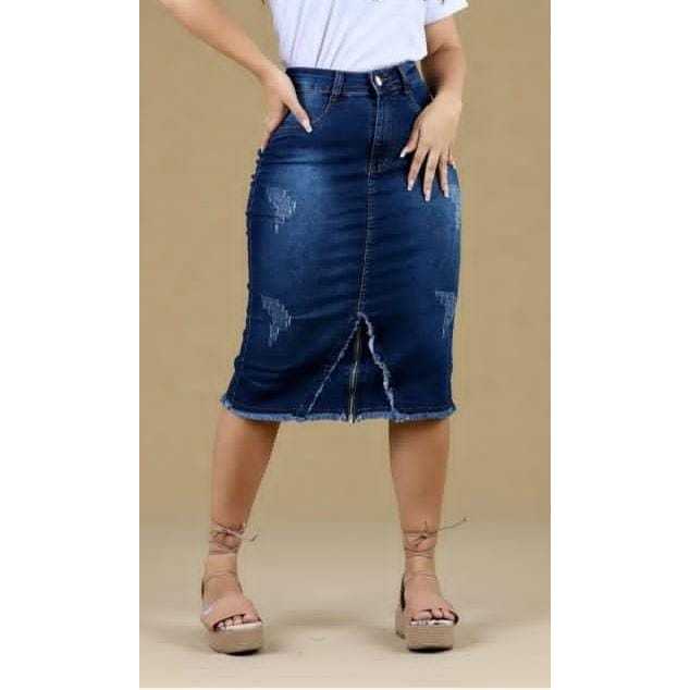2378d1aa3c7056bc34eede282a4b6330.jpeg Saia Jeans Longa Feminino Evangélica Azul Claro - Imagem 9