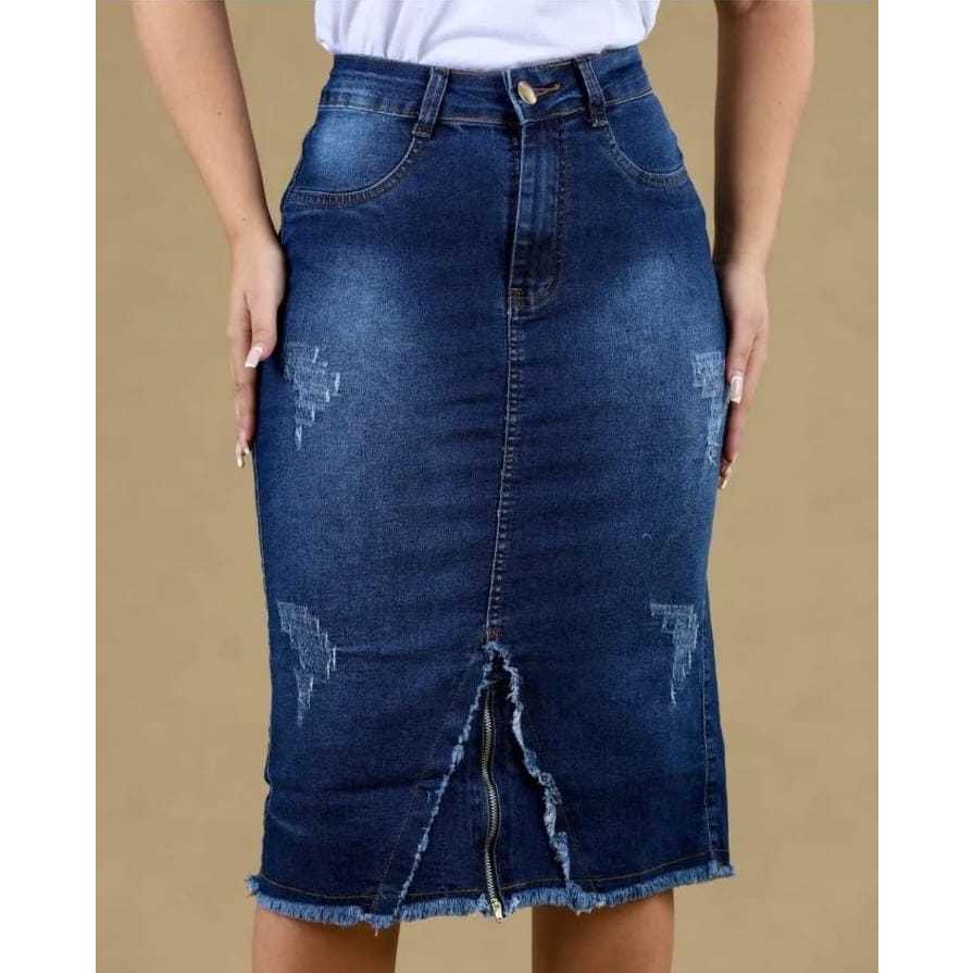 5ec647b433dbbf7d8afb1e1c1b3f0bc8.jpeg Saia Jeans Longa Feminino Evangélica Azul Claro - Imagem 8