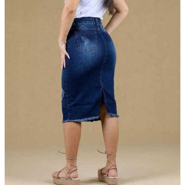 86d396dfa0693b536053643d06640309.jpeg Saia Jeans Longa Feminino Evangélica Azul Claro - Imagem 7