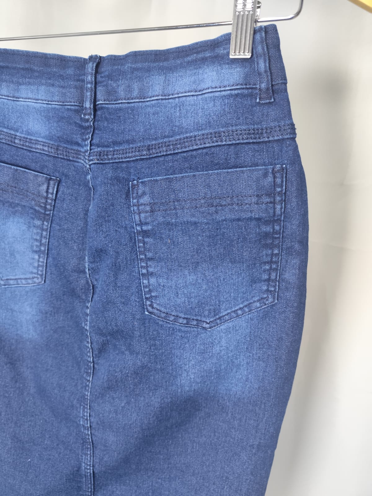 aa83b2de44b04a12290d2578be4c1496.jpg Saia Jeans Lisa Cristã Evangélica Secretaria Cós Alto Feminina Azul Escuro Estilo 38 ao 48 - Imagem 9