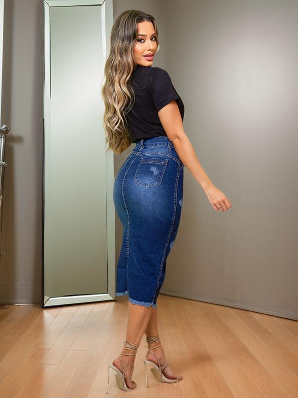 d6de7ab645d8bf5666699b22ac296ac9.jpg Saia Jeans Longa com Botões Feminino Moda Evangélica - Imagem 2