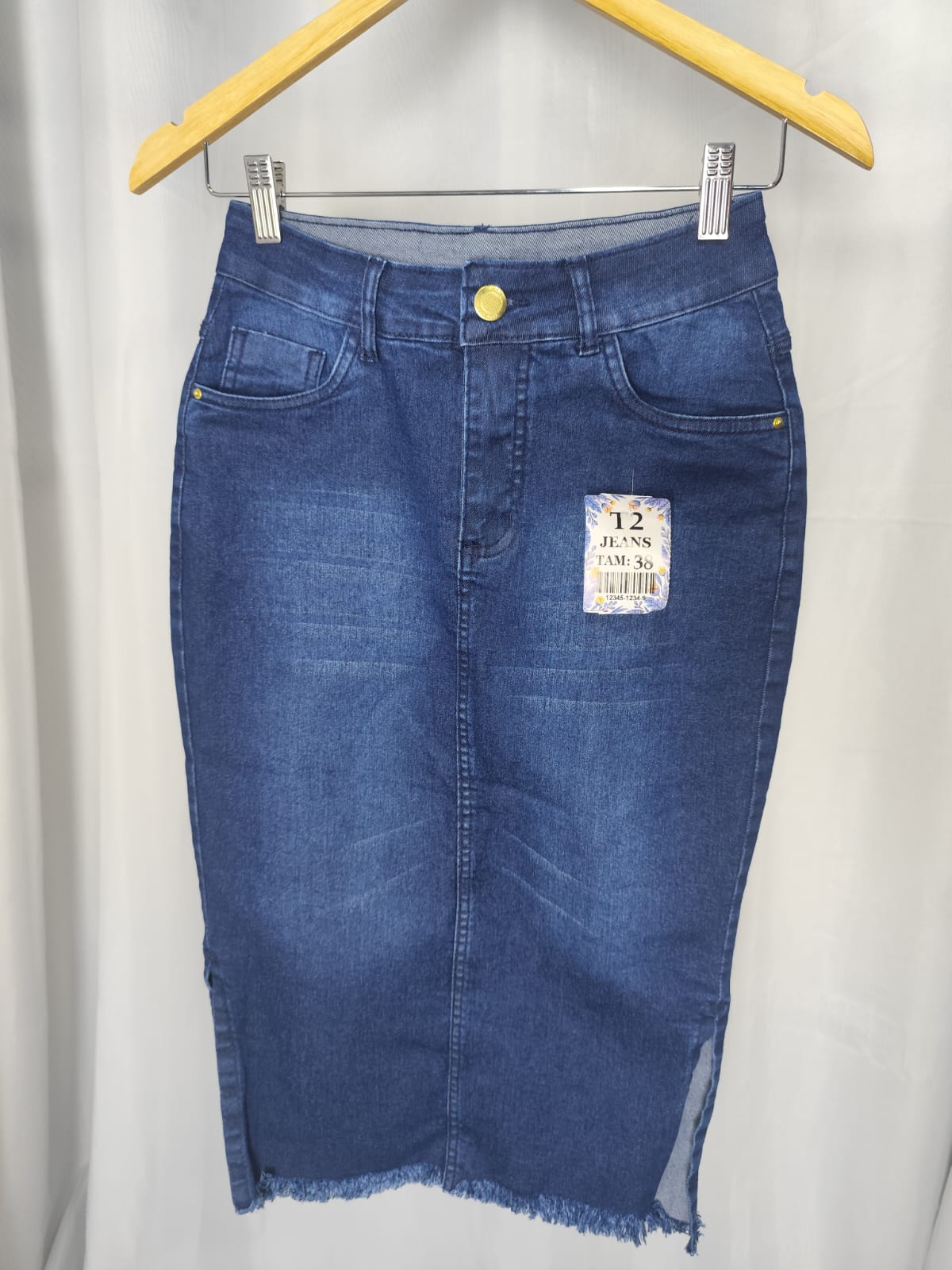 fc10287194dbe141e74b2a17a61a33d5.jpg Saia Jeans Lisa Cristã Evangélica Secretaria Cós Alto Feminina Azul Escuro Estilo 38 ao 48 - Imagem 6